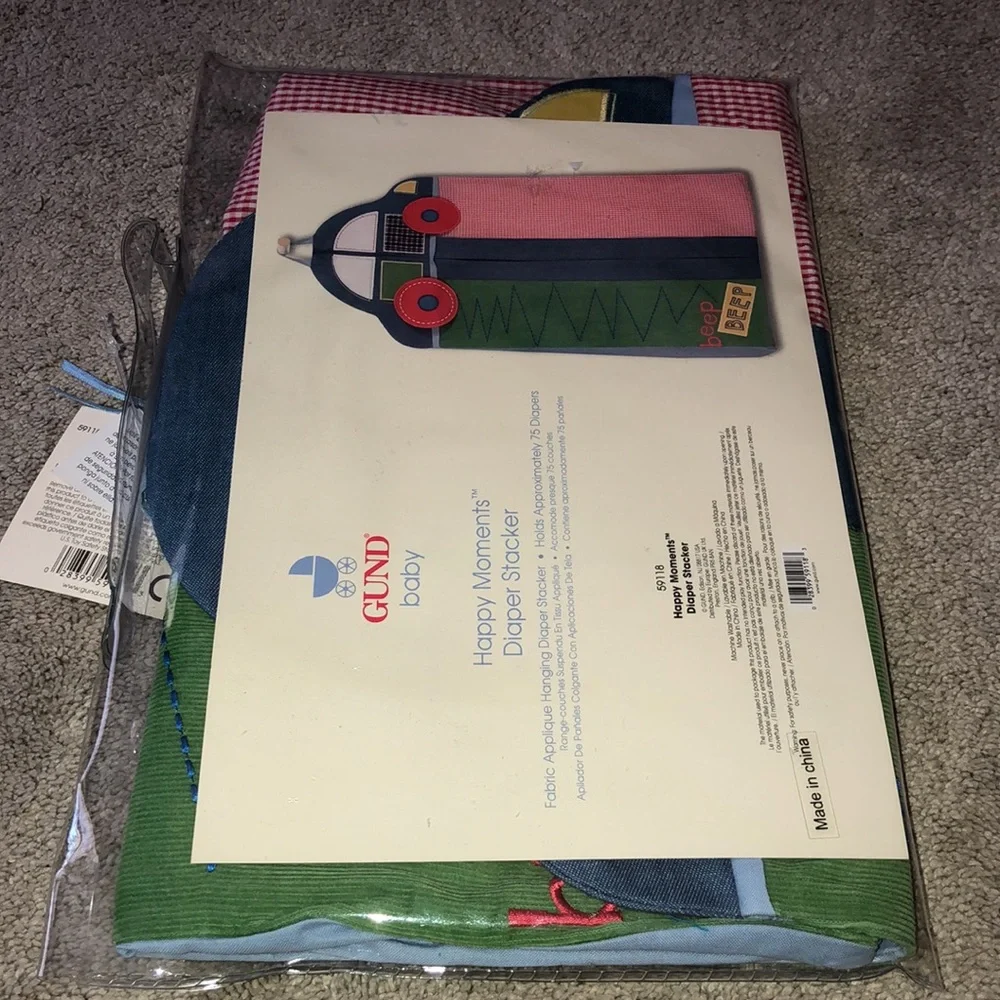 Vintage Deadstock Gund Baby Happy Moments Diaper Stacker Storage‎ Car New